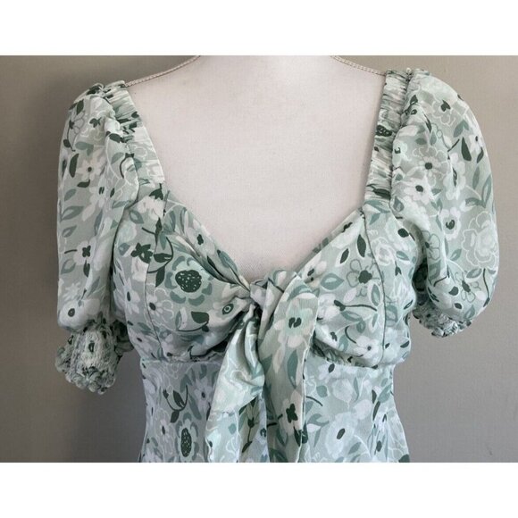 NWOT Anthropologie Forever That Girl Sweetheart Mini Dress Green Floral M New - Picture 2 of 5